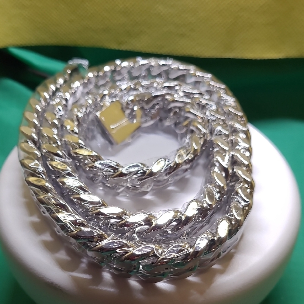 Silver Men's Cuban Link Chain Necklace
